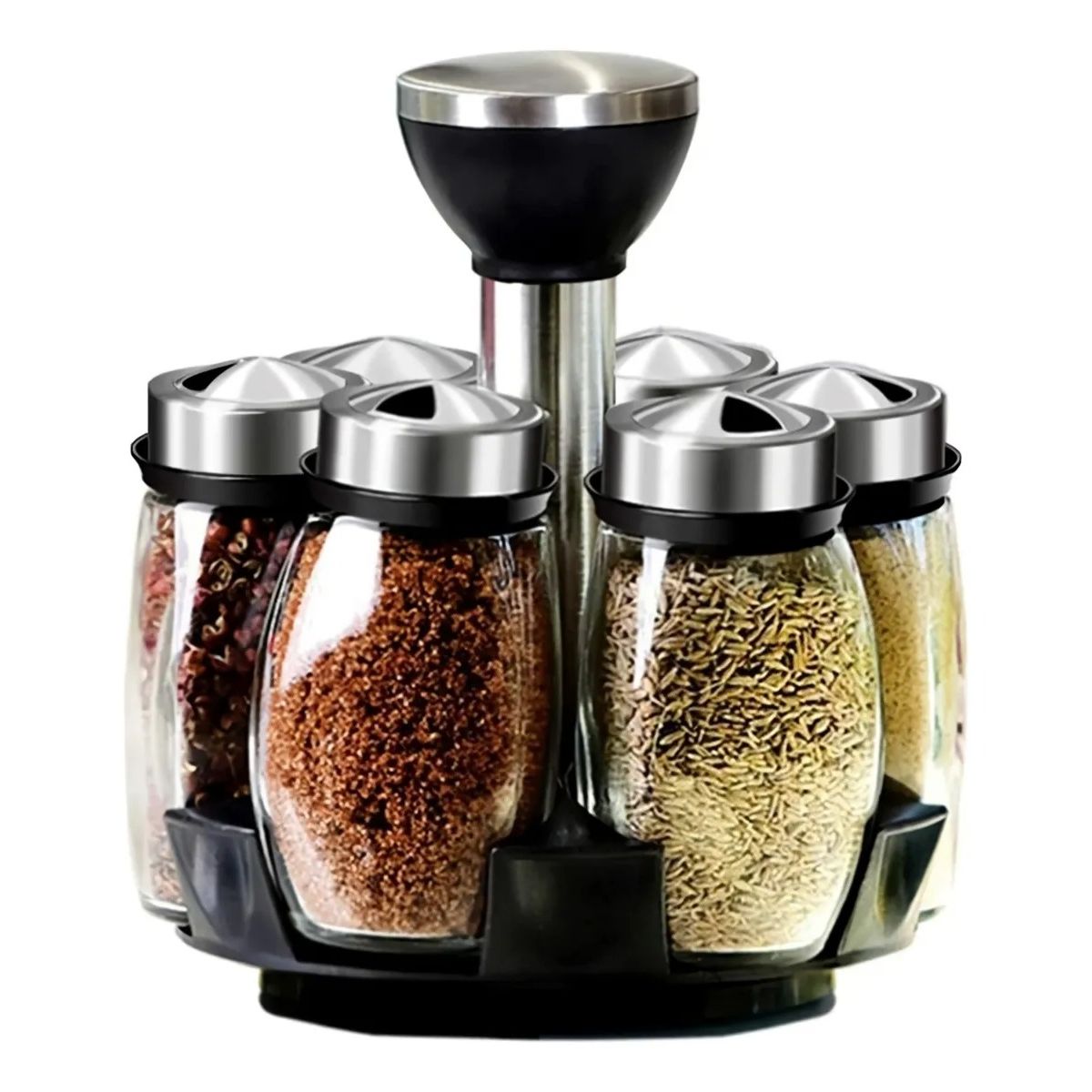 GENERICO - Condimentero Giratorio X6 Tarros Organizador Especias Cocina