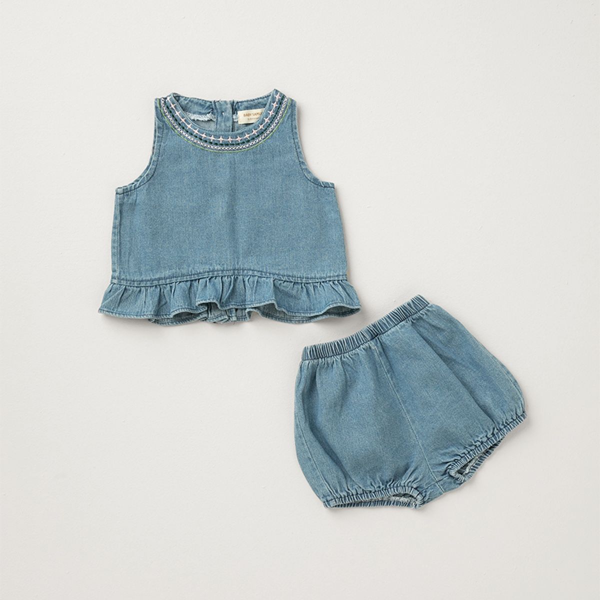 BABY SAMUU - Conjunto Blusa y Short Denim Ligero Renata