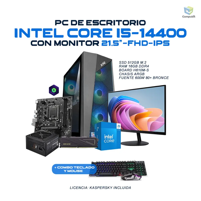 POWER GROUP - Computador Intel Core i5-14400 16GB 512SSD Monitor ACER 21.5 - G145162HSN