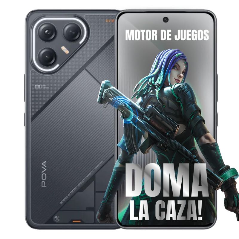 TECNO MOBILE - Celular Tecno POVA 7 Gamer 256GB/8GB RAM - Negro
