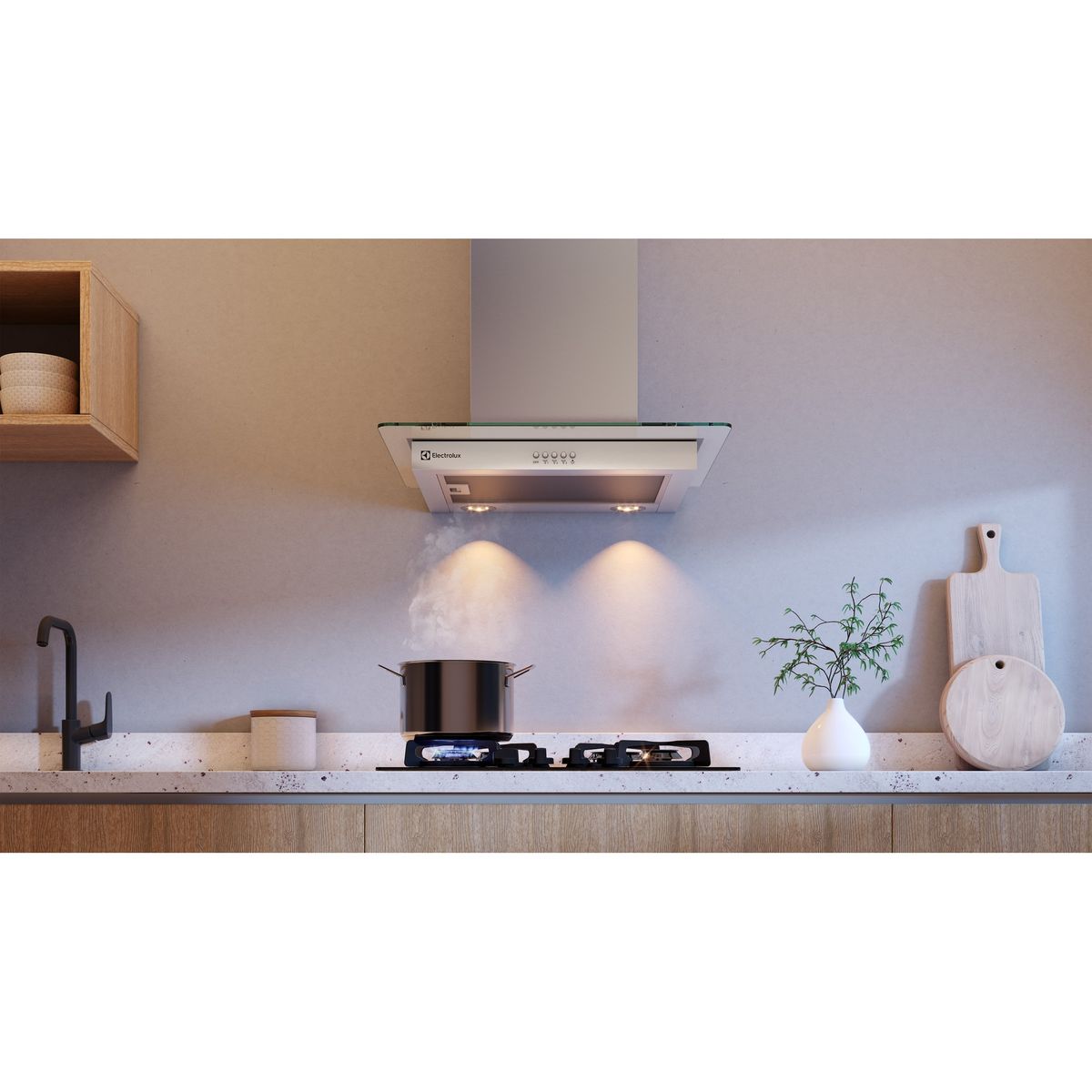 ELECTROLUX - Campana Extractora Electrolux Empotrable Pared 60cm Luz LED Inox CE6VX
