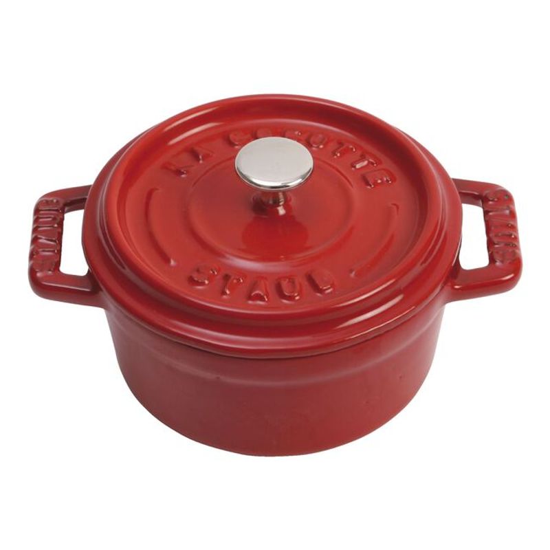 GENERICO - Mini Olla Cocotte Redonda Cereza de Hierro Fundido  Staub