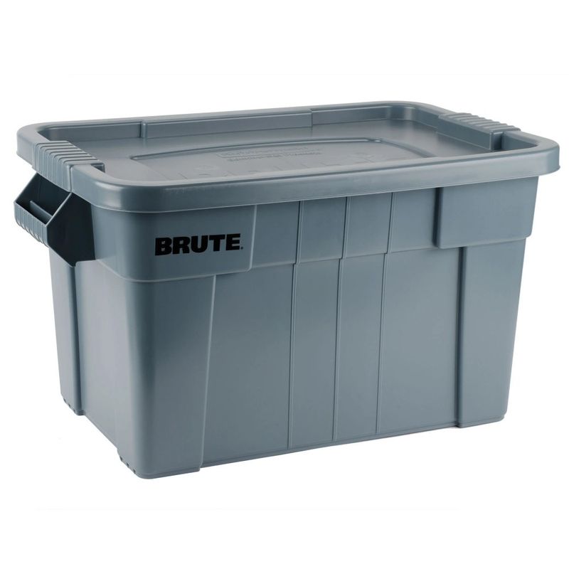 RUBBERMAID - Caja Rubbermaid Brute Tote con Tapa 75.7 L Gris FG9S3100GRAY