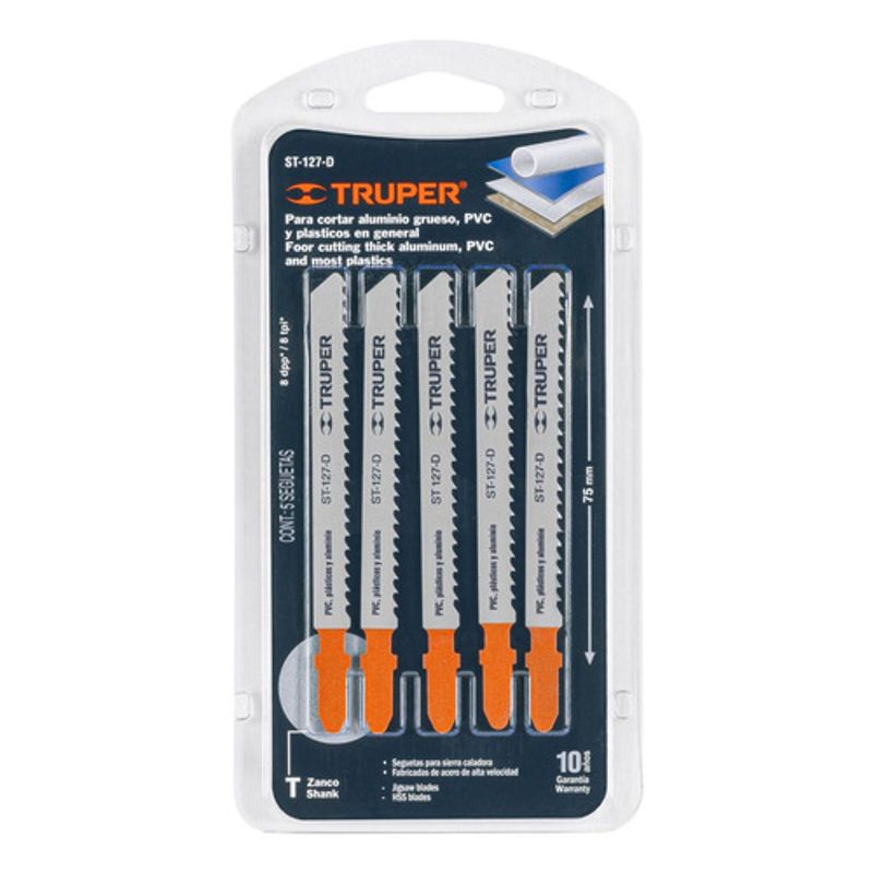 TRUPER - Juego De 5 Seguetas Zanco T 8tpi Para Sierra Caladora Truper