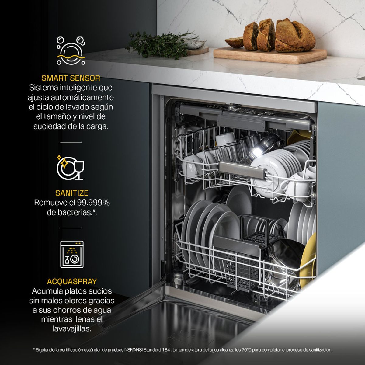 WHIRLPOOL - Lavavajilla libre de empotre 15 Servicios