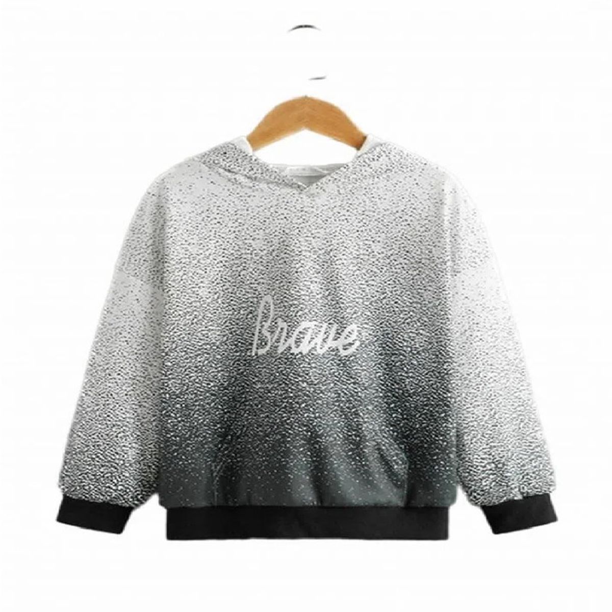 100 - Buzo de Capucha Blanco con Negro