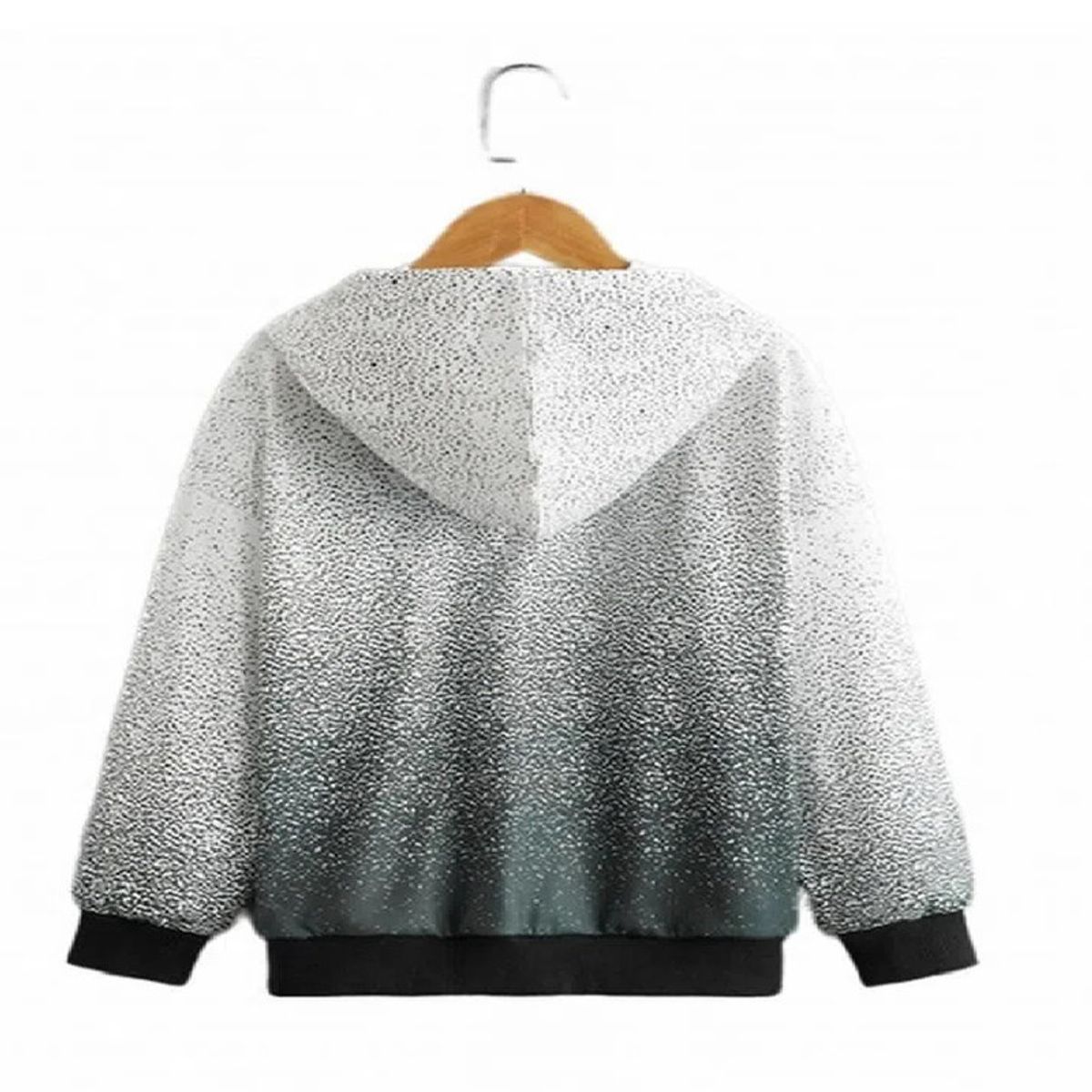 100 - Buzo de Capucha Blanco con Negro