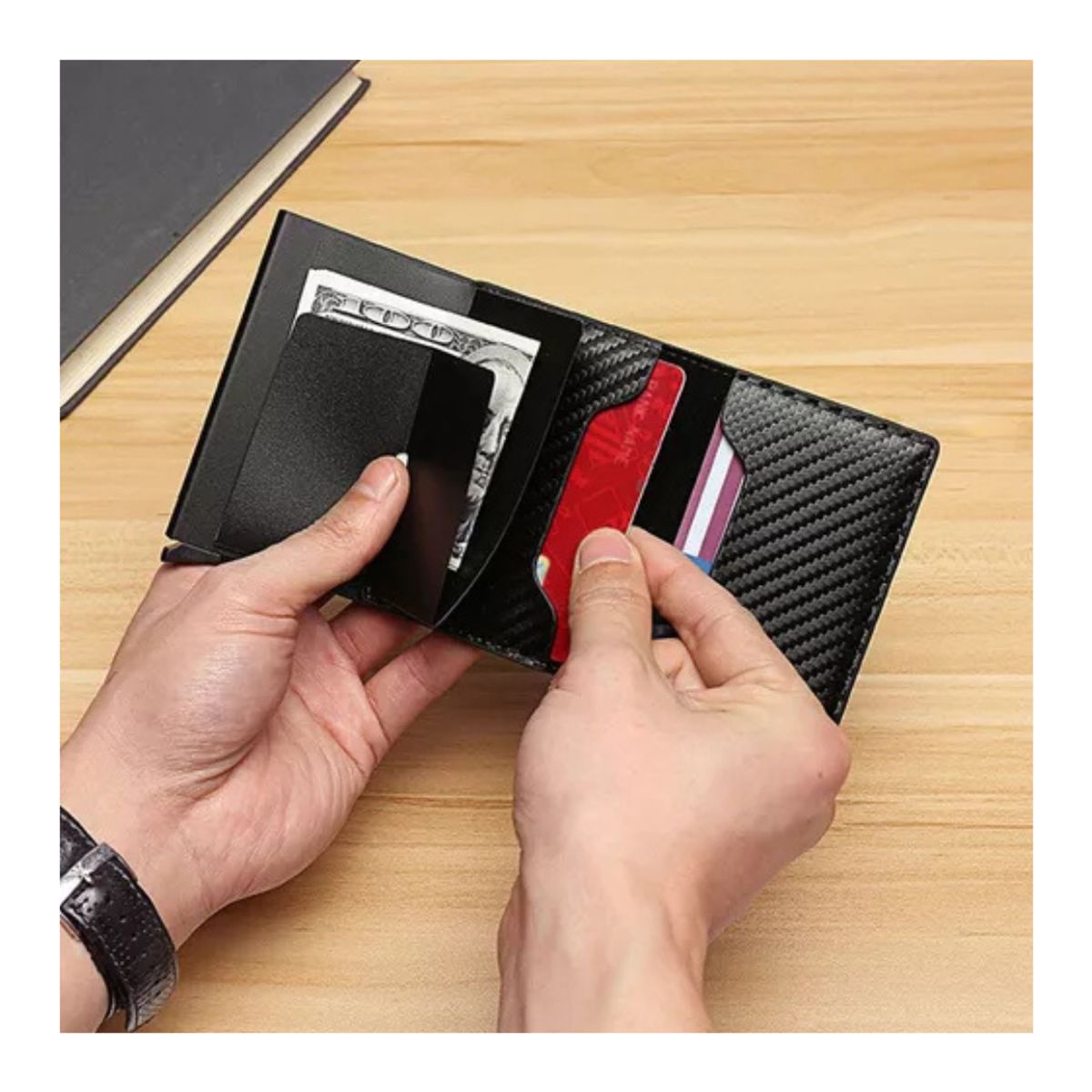 GENERICO - Billetera De Lujo Inteligente Tarjetero Rfid Pop Up