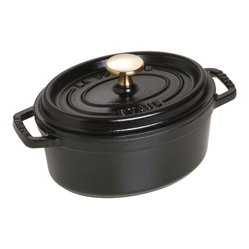 GENERICO - Olla ovalada de hierro fundido negro mate  Staub