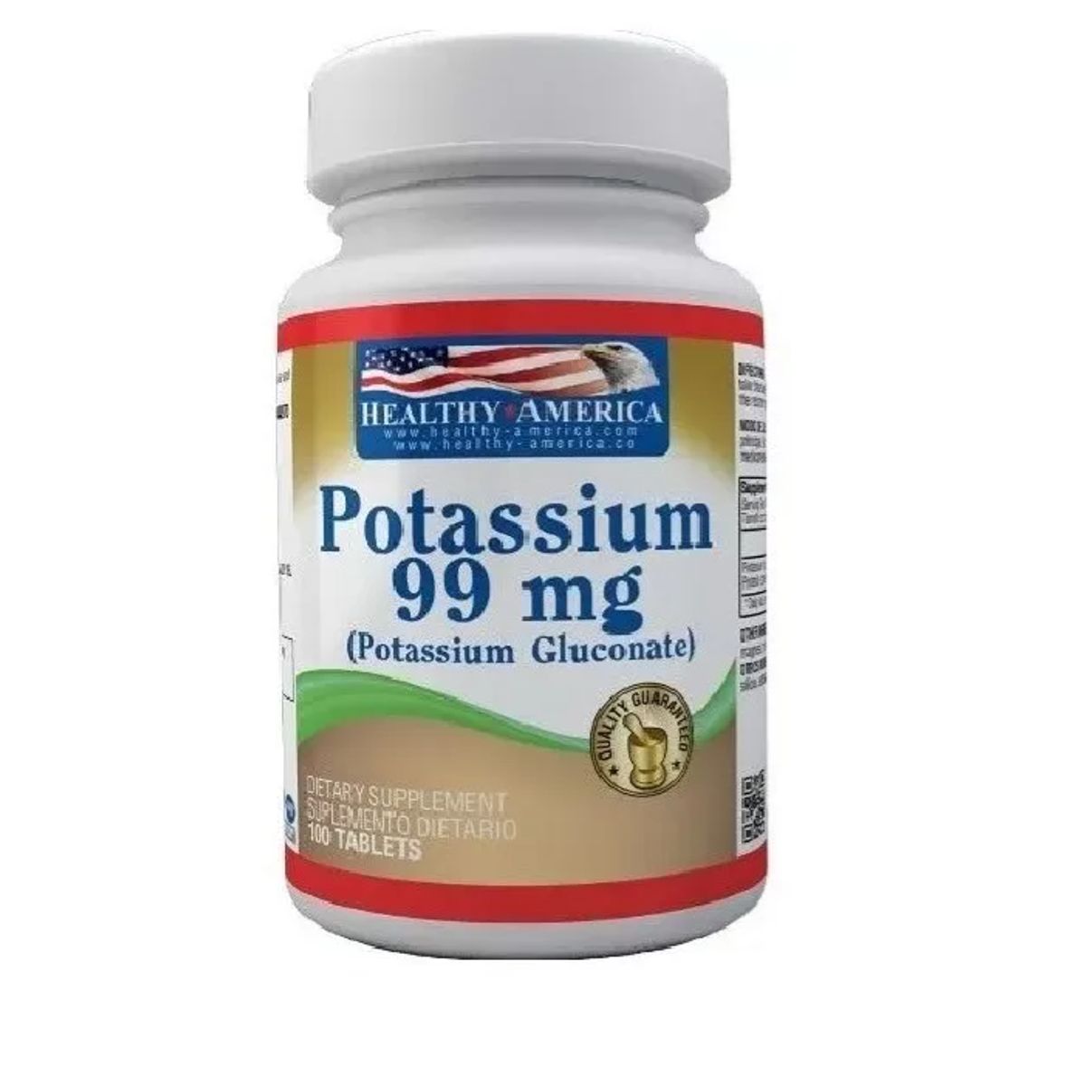 HEALTHY AMERICA - GLUCONATO DE POTASIO 99MG X 100 TABLETAS