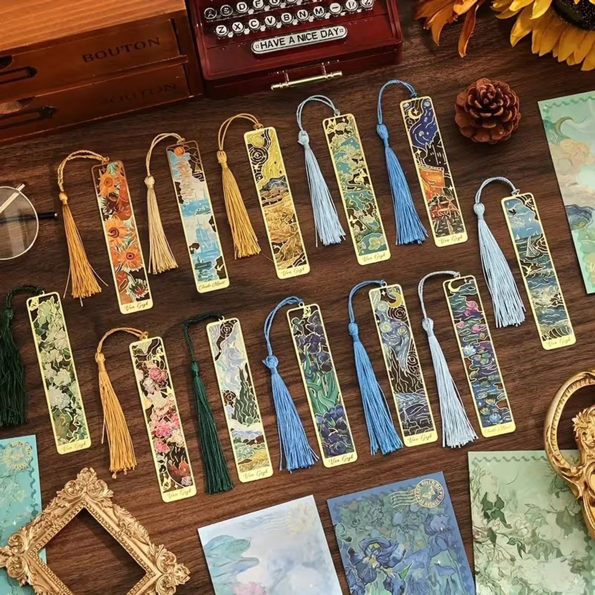 GENERICO - Separador De Libros Van Gogh - Monet Aleatorio