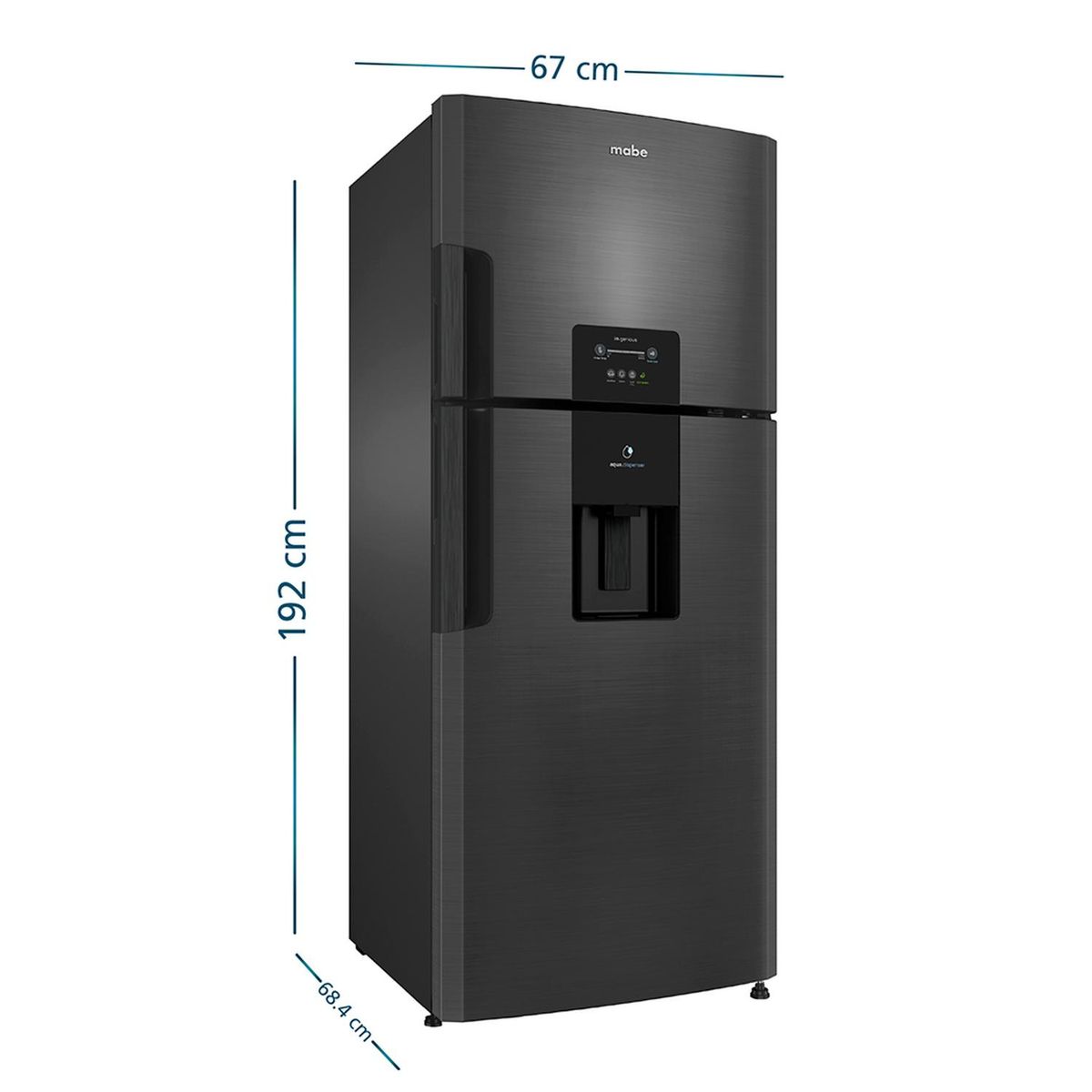 MABE - Nevera No Frost 470L Brutos Black Steel Mabe RMP470ZCC