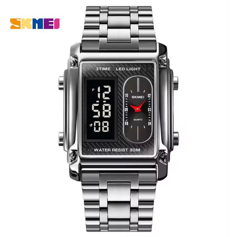 SKMEI - Reloj SKMEI Modelo 1868 Plateado Doble movimiento Caballero