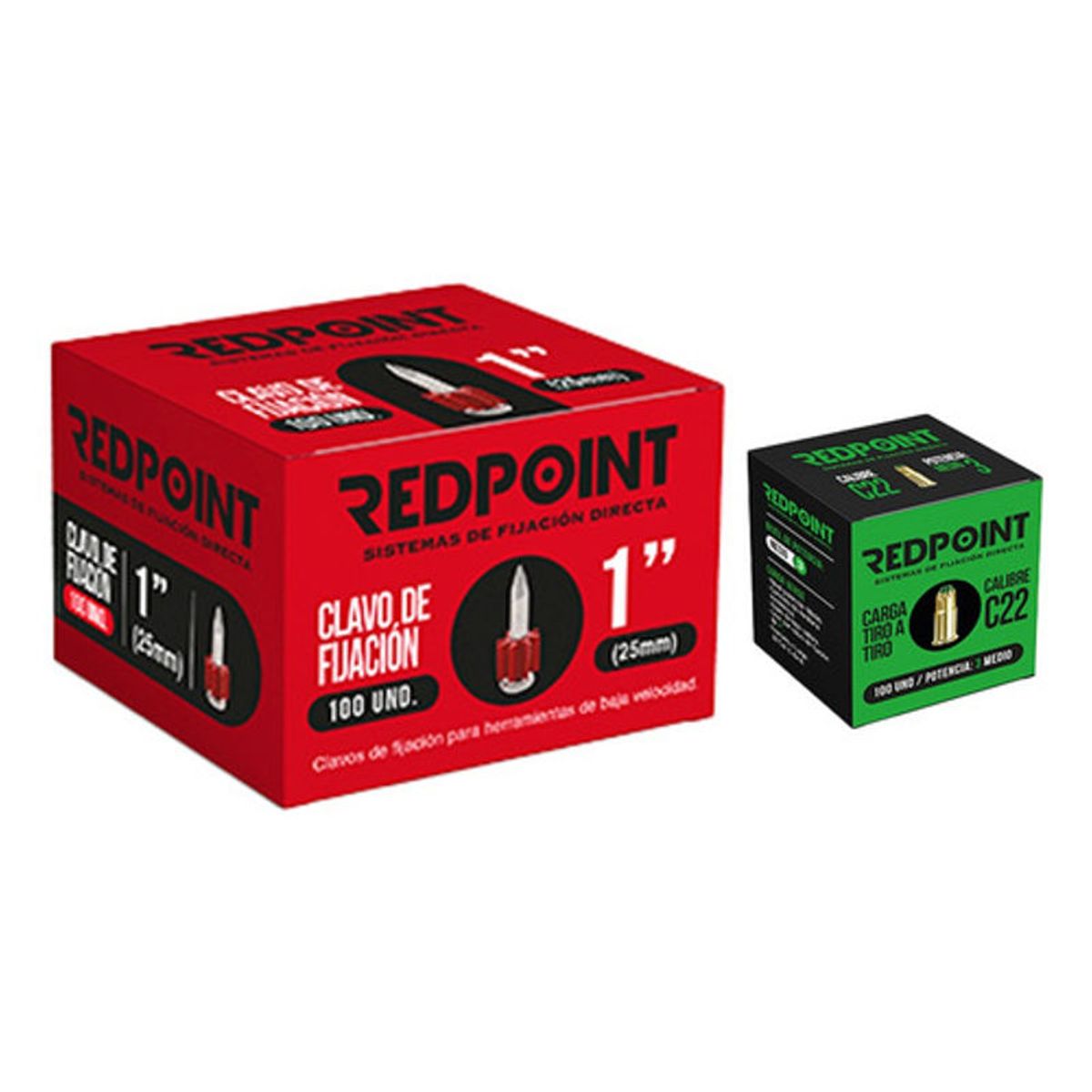 GENERICO - Fulminante Verde Calibre 22 Fijación Drywall + Clavo 1 PLG