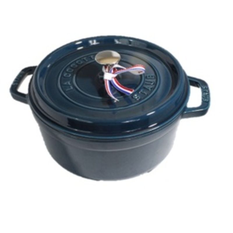GENERICO - Olla redonda de hierro fundido 24 cm azul mar  Staub