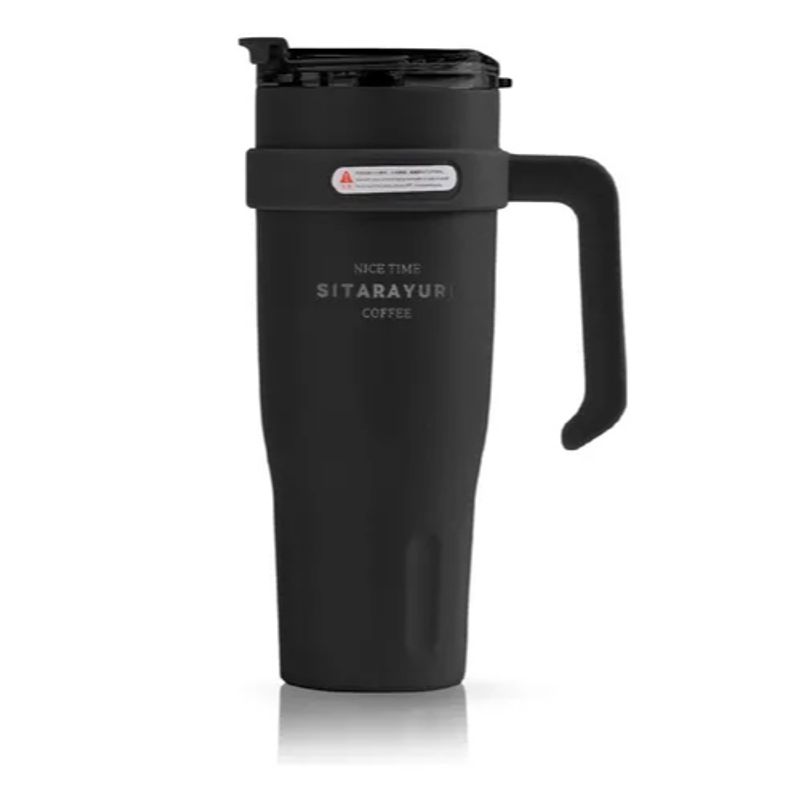 INNOVA - Termo Acero Inoxidable Premium Doble Boquilla Fríocalor Coffee Negro