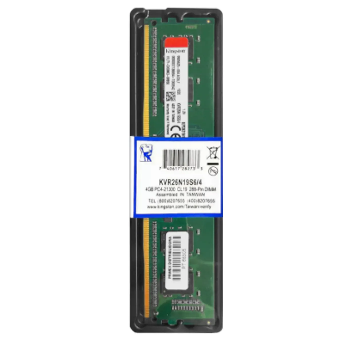 KINGSTON - Memoria RAM Kingston 4GB DDR4 2666MHz PC DIMM