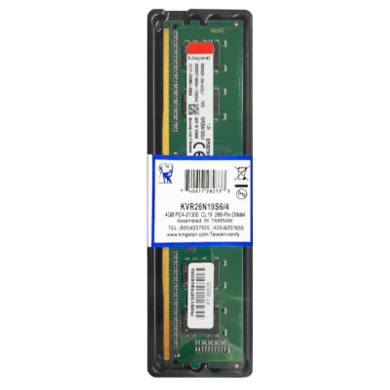 KINGSTON - Memoria RAM Kingston 4GB DDR4 2666MHz PC DIMM