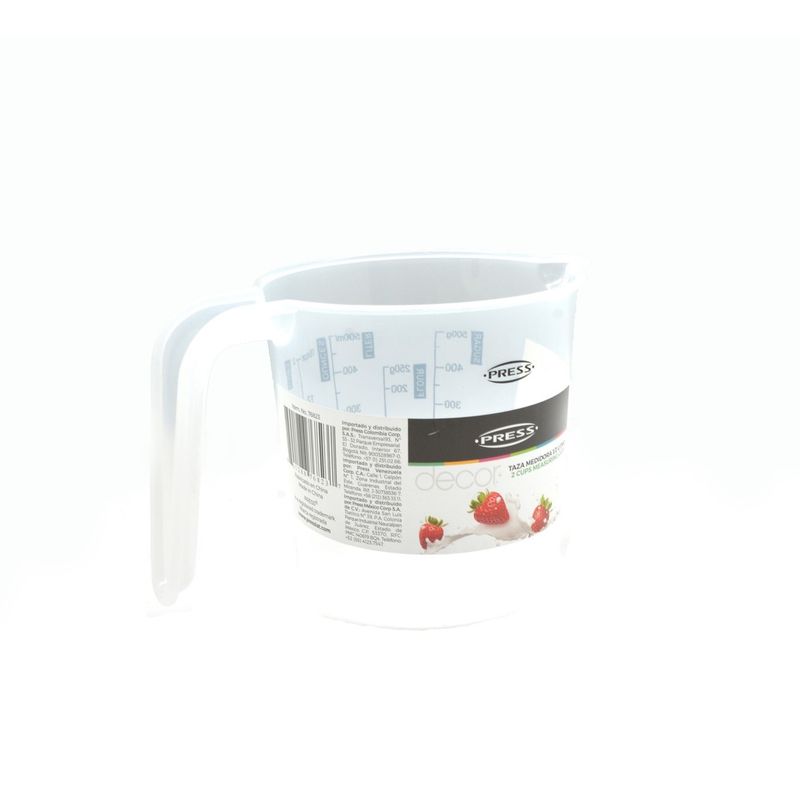 PRESS - Taza Jarra Plastica Medidora 1/2 Litro 500 ML PRESS 76823 Traslucido