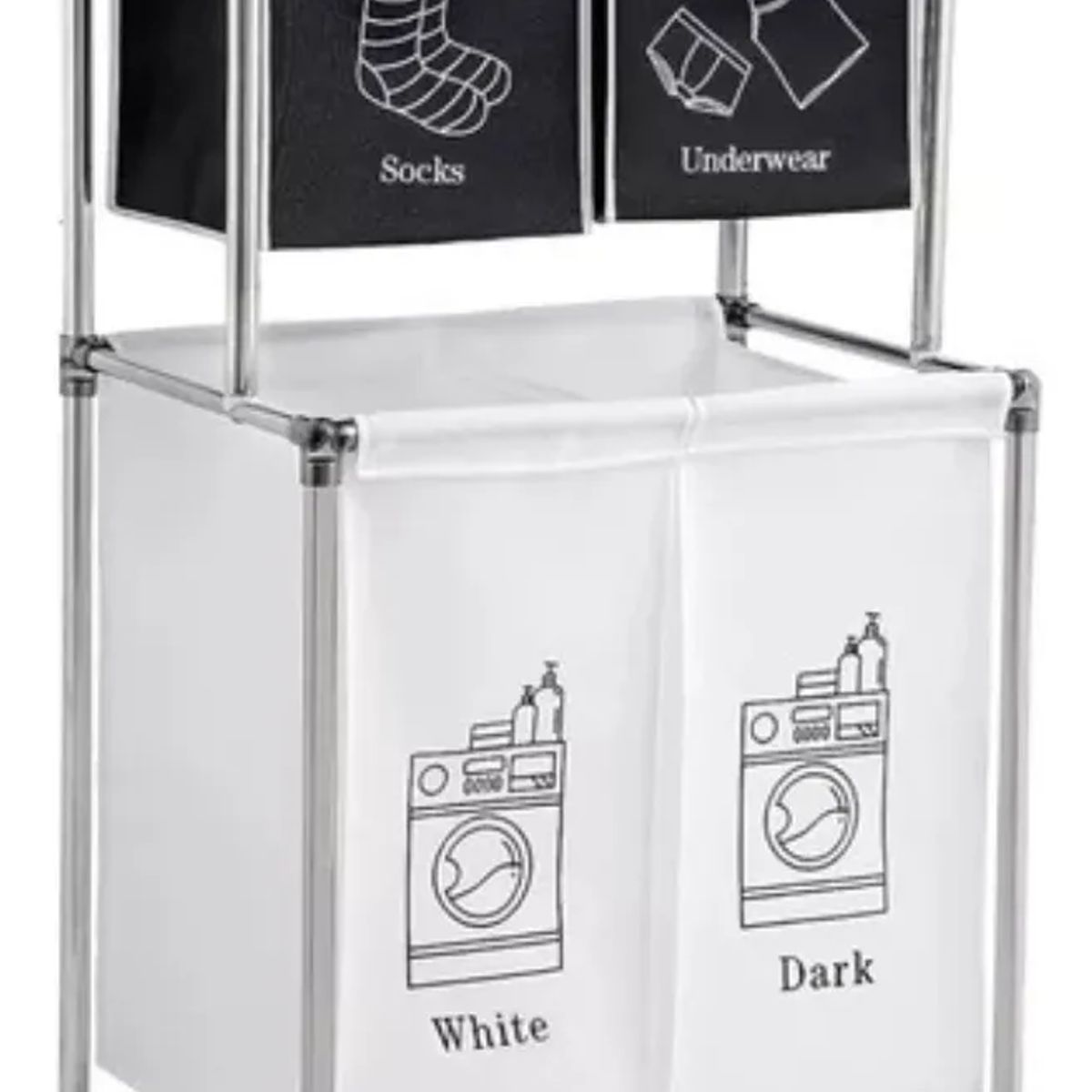 GENERICO - Cesta Canasta Ropa Sucia 4 Divisiones Organizador Lavanderia