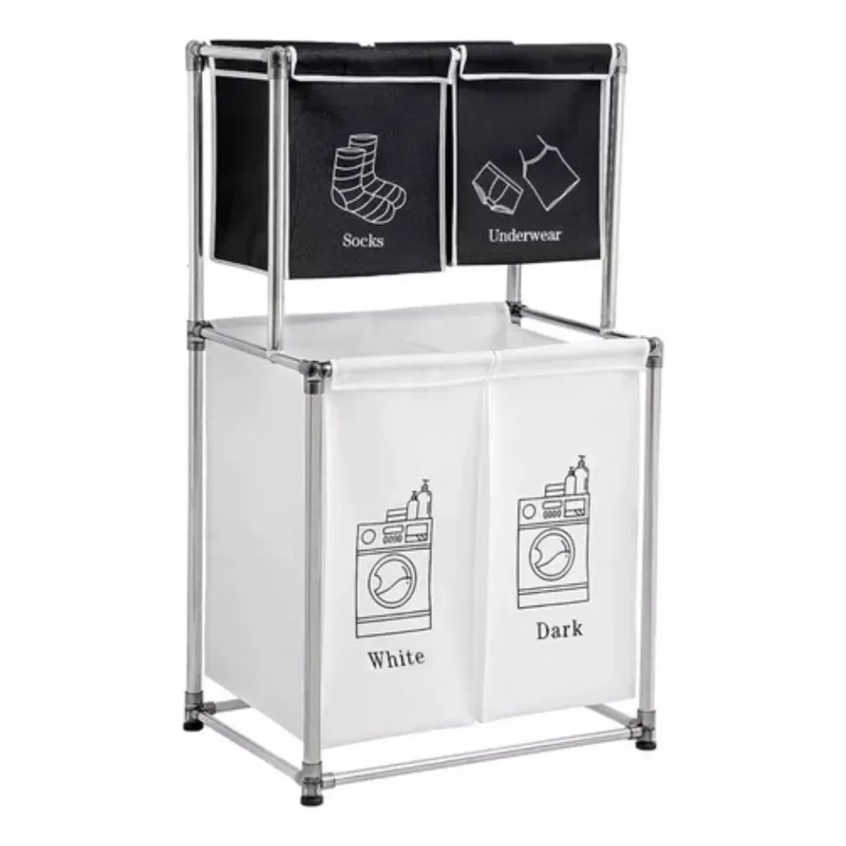 GENERICO - Cesta Canasta Ropa Sucia 4 Divisiones Organizador Lavanderia
