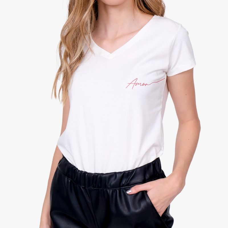 JULIANA SANCHEZ - Camiseta Amor Universal - Marfil