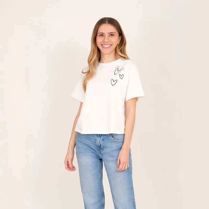 JULIANA SANCHEZ - Camiseta La vida es ahora - Marfil
