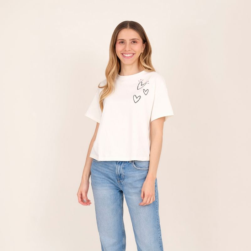 JULIANA SANCHEZ - Camiseta La vida es ahora - Marfil
