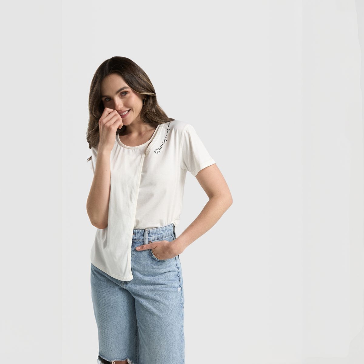 JULIANA SANCHEZ - Camiseta My heart - marfil