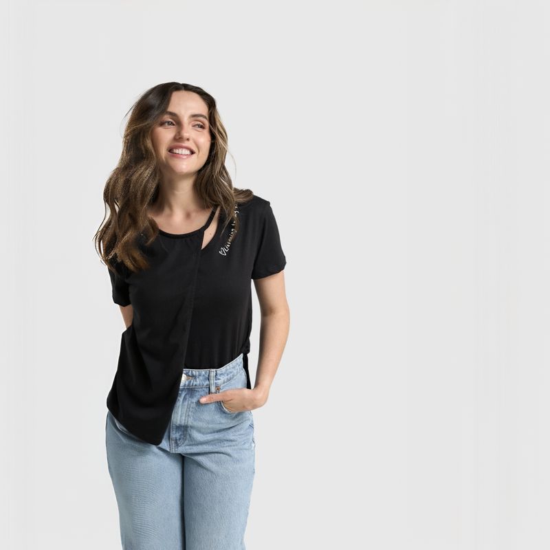 JULIANA SANCHEZ - Camiseta My heart - Negro