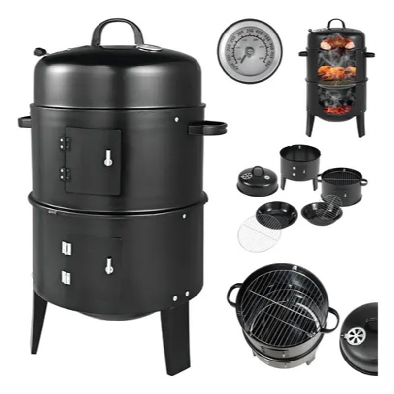 INNOVA - Asador Barril Ahumador Deuba Smoker Portatil Color Negro