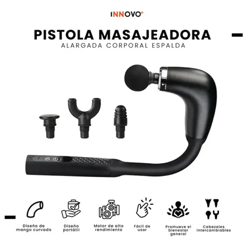 INNOVA - Masajeador De Espalda Recargable Con Percusión Alivio Profundo