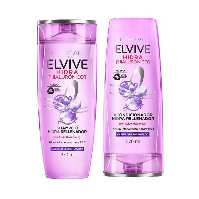 LOREAL PARIS - Kit Acondicionador y Shampoo Hidratante Loreal Elvive