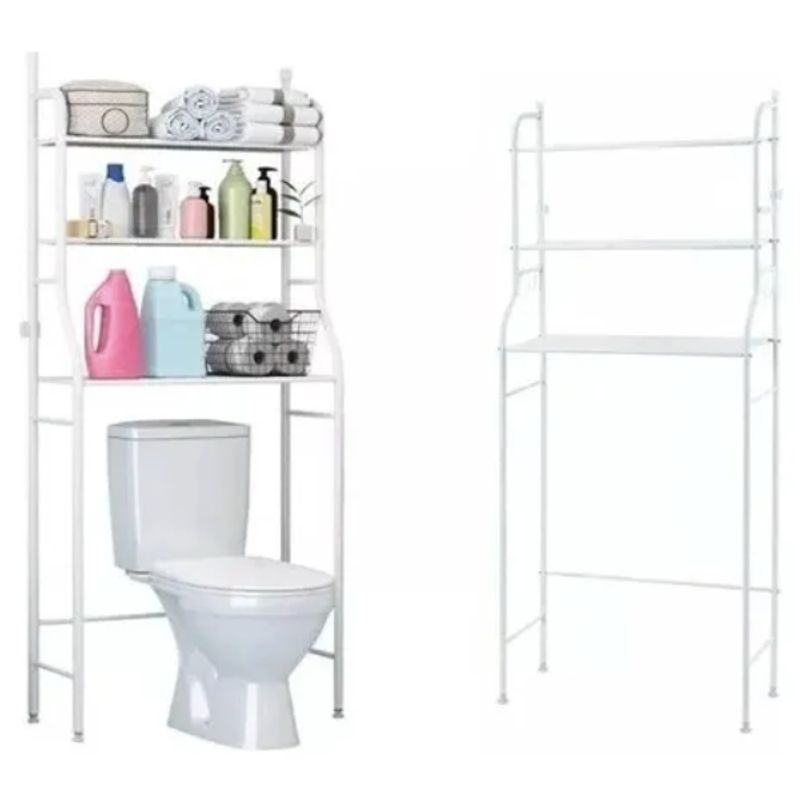 GENERICO - Mueble Organizador De Baño Toilet Rack Blanco Metálico