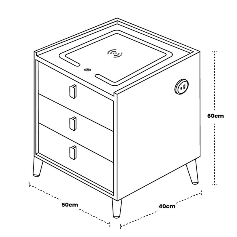 GENERICO - MESA DE NOCHE SMART GRIS