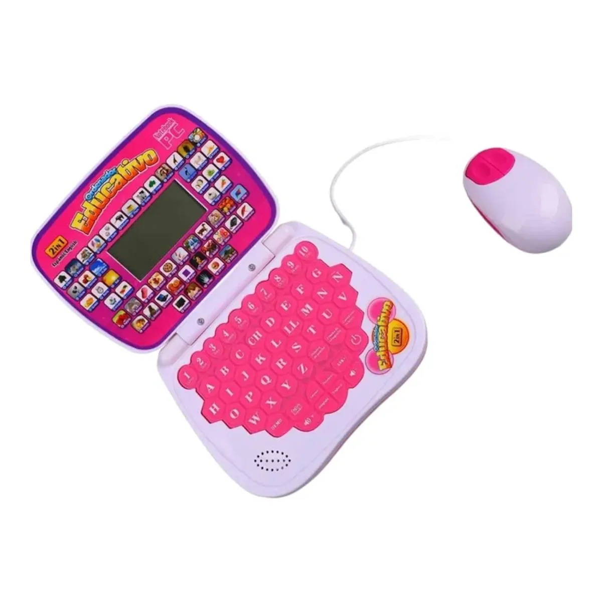 GENERICO - Mini Computadora Educativa 2 en 1 para Niños – Recargable con Mouse