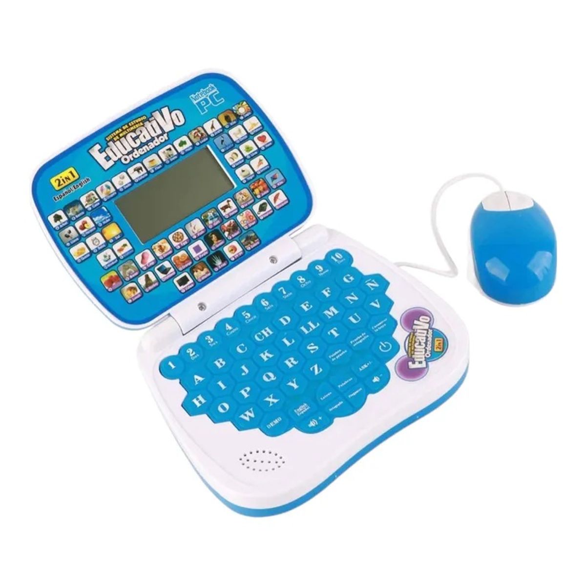 GENERICO - Mini Computadora Educativa 2 en 1 para Niños – Recargable con Mouse