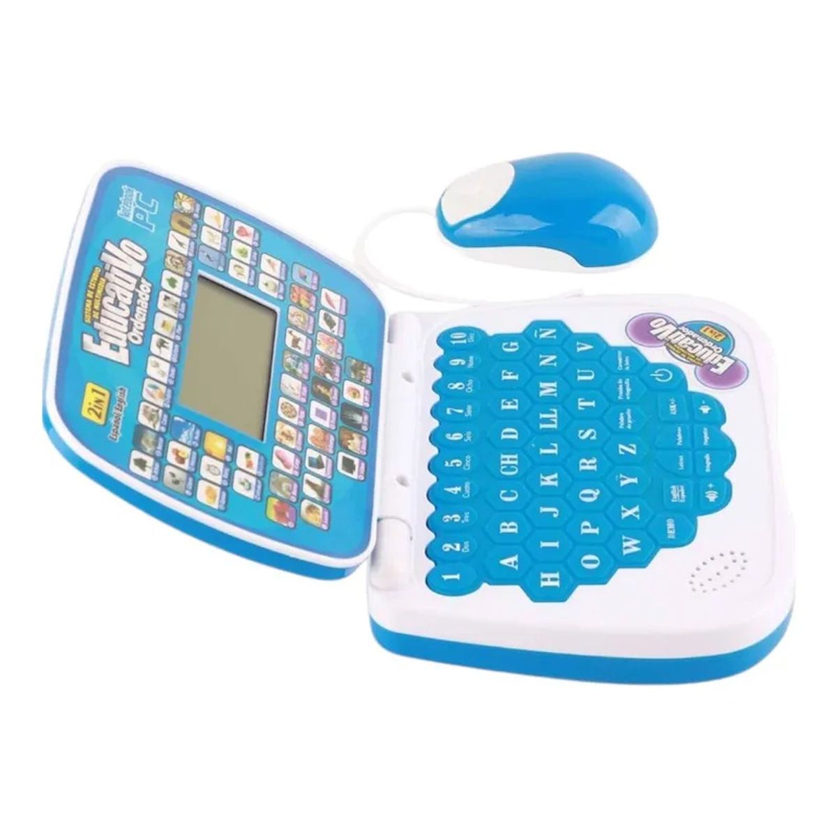 GENERICO - Mini Computadora Educativa 2 en 1 para Niños – Recargable con Mouse