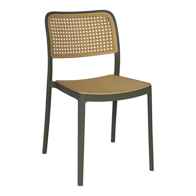 GENERICO - SILLA PP SOLEA Cuadrada TIPO MIMBRE Base Gris