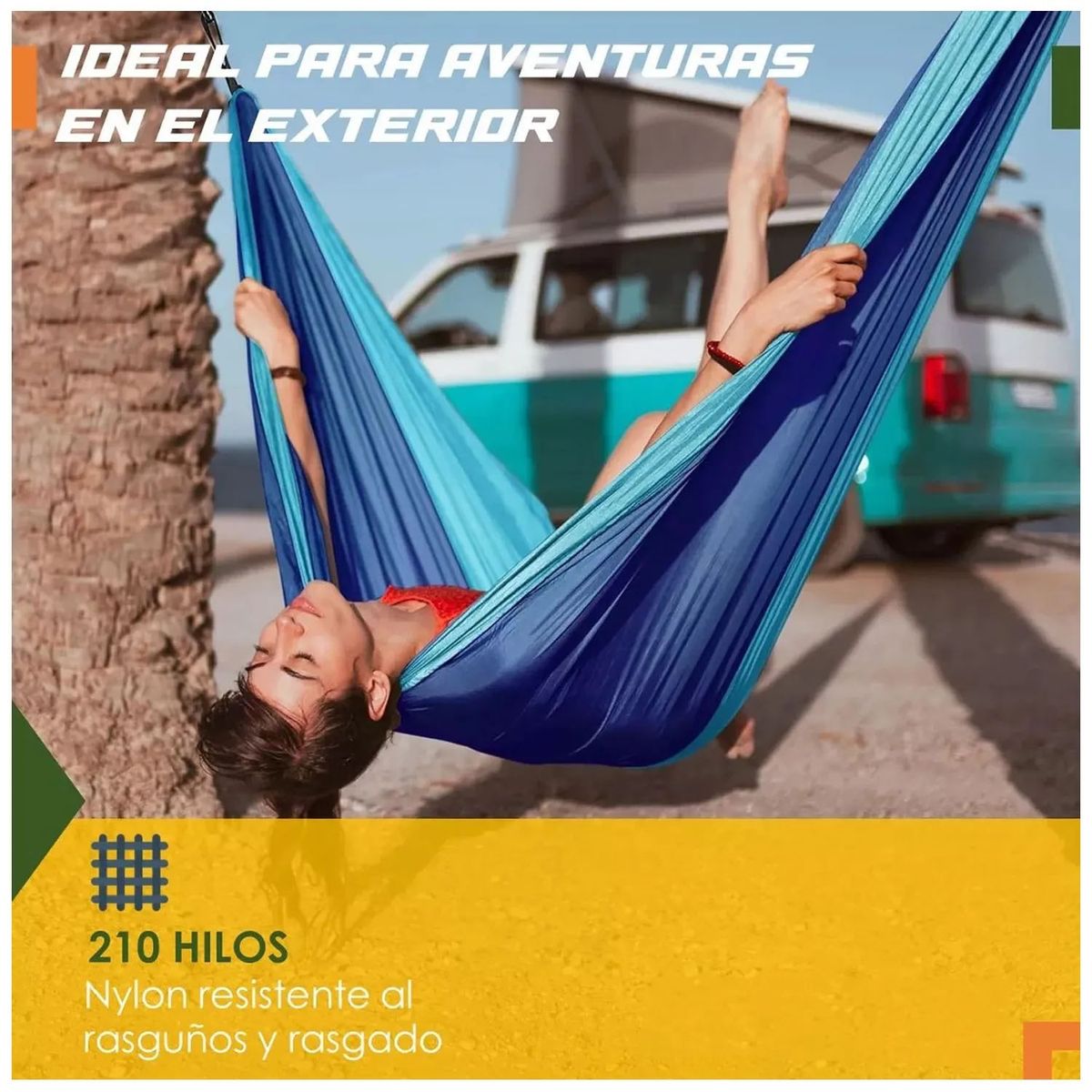 ONE PIXEL - Hamaca Camping Liviana Para 2 Personas + Estuche One Pixel