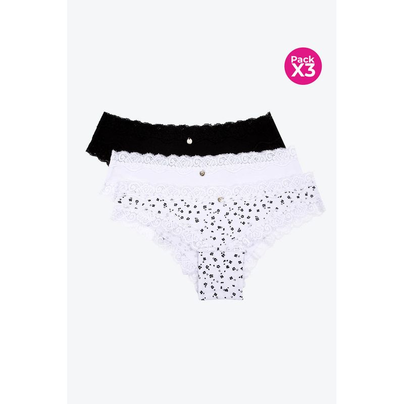 LILI PINK - Panty tipo hípster paquete x3 en algodón