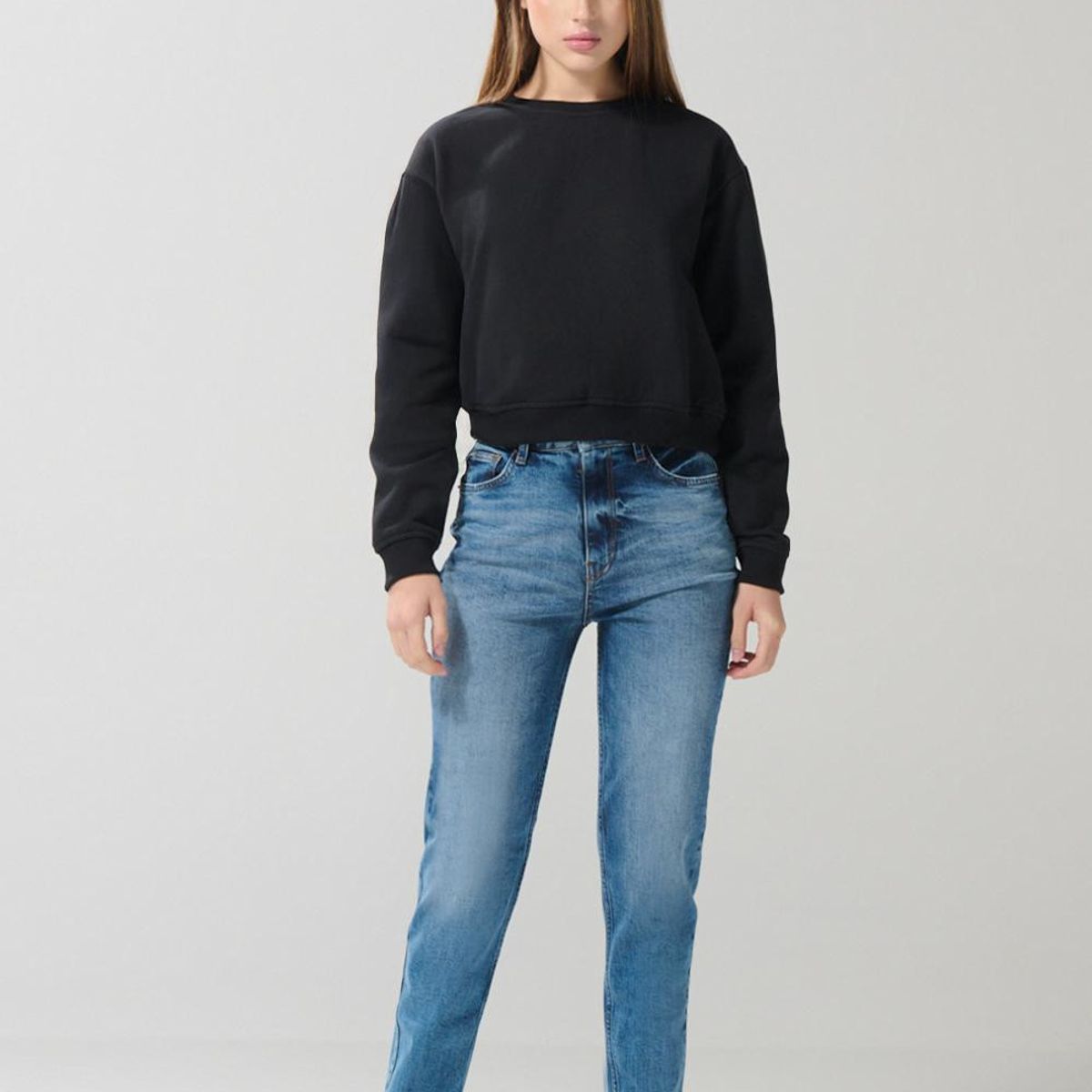 KOAJ - KOAJ Buzo cuello redondo con hombro rodado unicolor Mujer