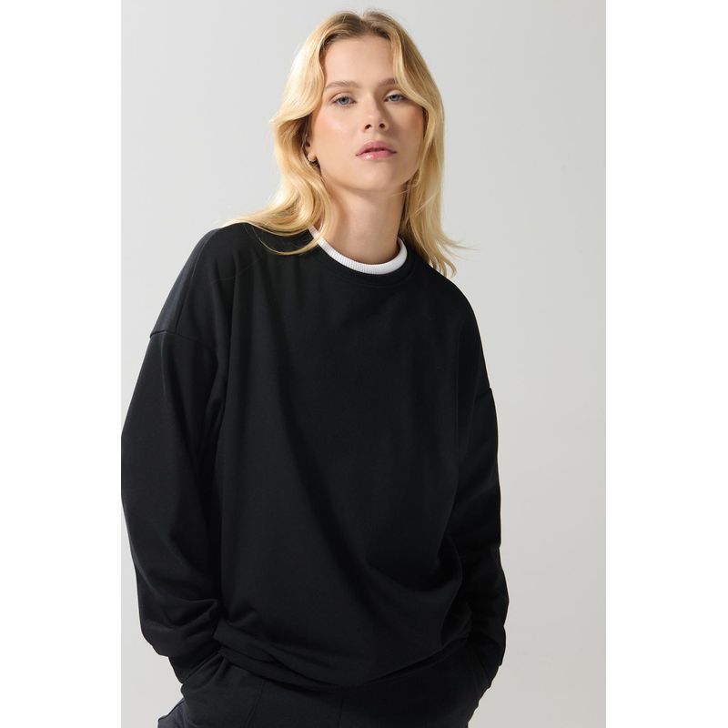 KOAJ - KOAJ Buzo oversize cuello redondo unicolor con manga larga MUJER