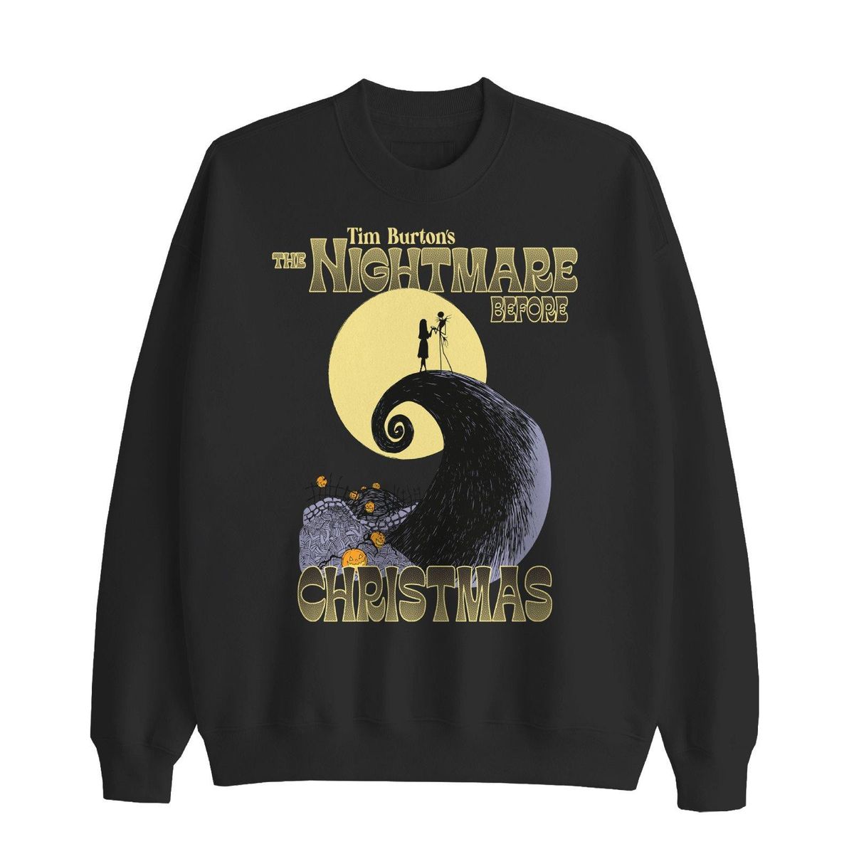 KOAJ - KOAJ Buzo negro cuello redondo con diseño de Jack Hombre