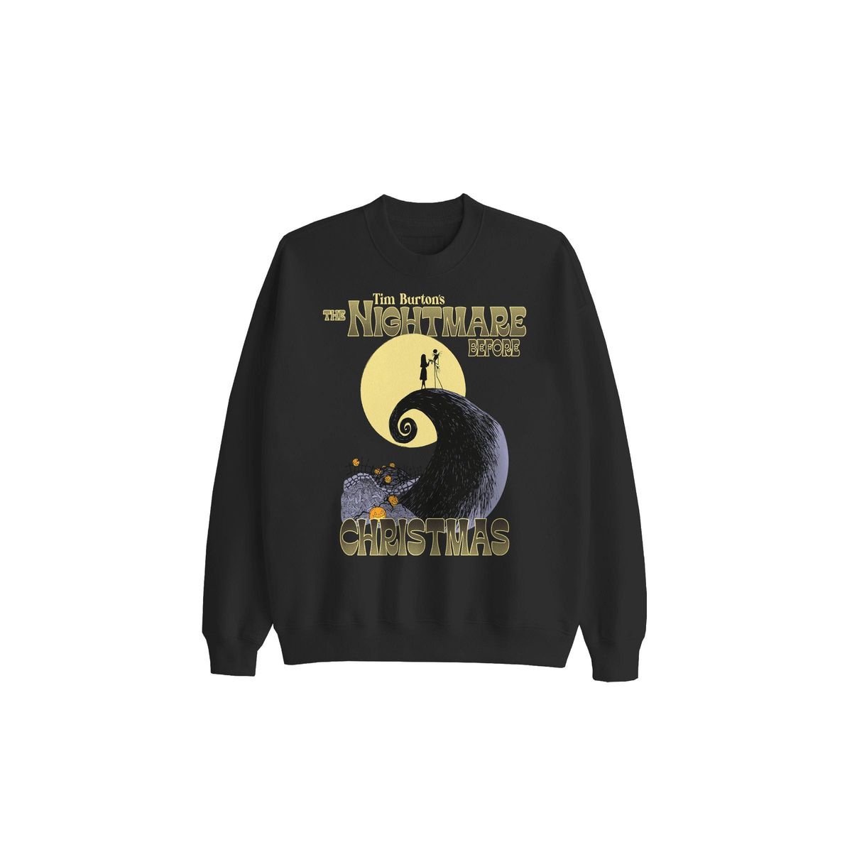 KOAJ - KOAJ Buzo negro cuello redondo con diseño de Jack Hombre