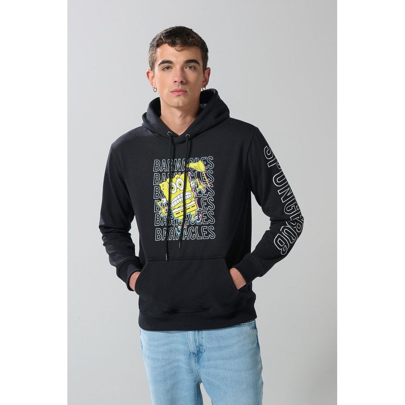 KOAJ - KOAJ Buzo capota con estampado en frente del Bob Sponja Hombre