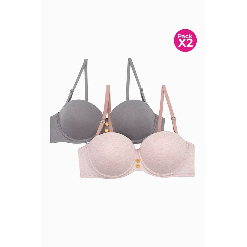 LILI PINK - Brasier tipo strapless paquete x2 en algodon