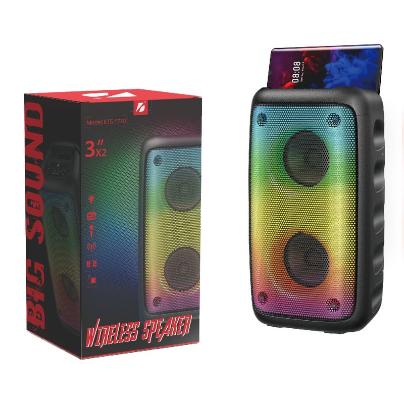 GENERICO - Parlante Portátil KTS-1710 con Doble Bocina 3  Sonido Potente