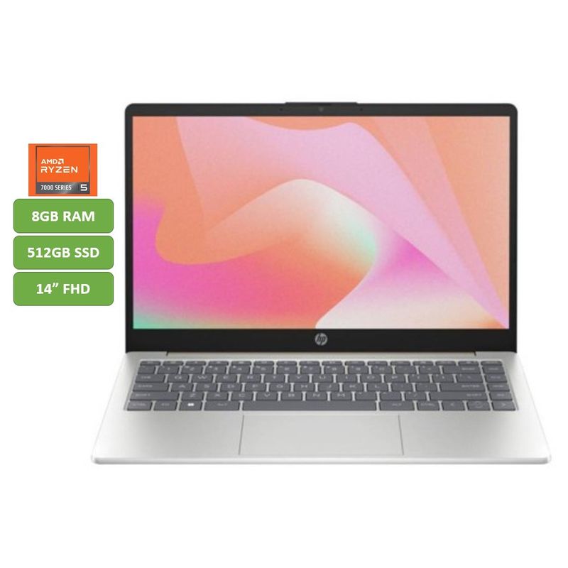 HP - PORTATIL HP - RYZEN 5 7520U - 8GB RAM - 512GB SSD - 14" FHD - MOD: 14-EM0014LA - COMPUTADOR