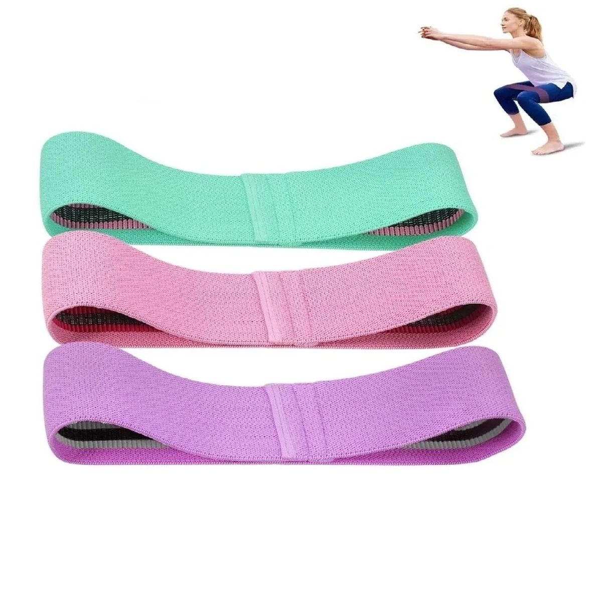 SKY - Set 3 Banda Elastica Tela Pilates Bandas Elasticas Tela Yoga